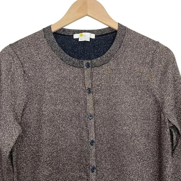 Boden Bronze Metallic Button Front Cardigan Size 10 - Picture 2 of 5